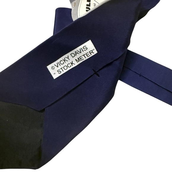 VICKY DAVIS “STOCK METER” 100% Silk Men’s NeckTie - Picture 3 of 5